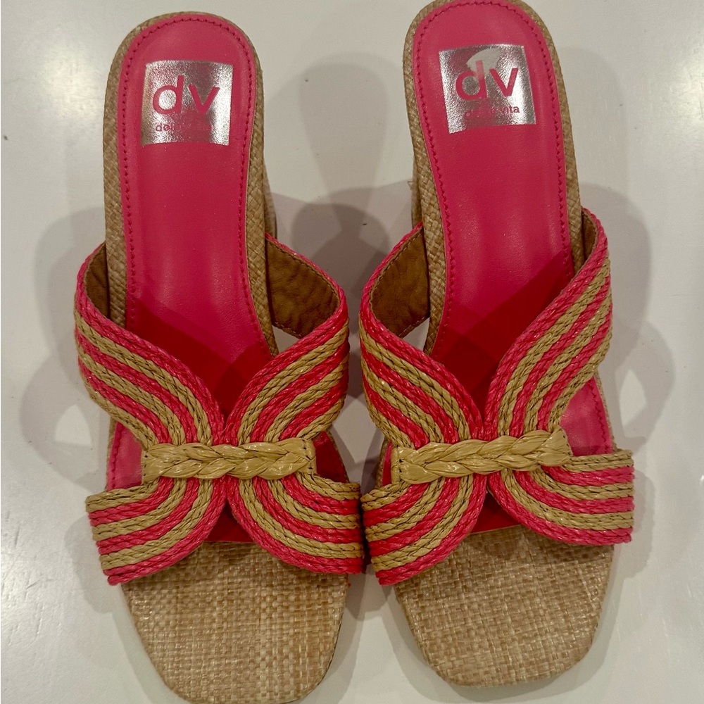 DV by Dolce Vita Pink Braided “haady raffa” Slide Sandals sz 7.5